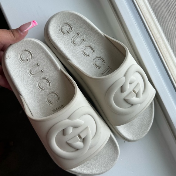 Gucci Platform Slides Silver Gucci Interlocking G Slide Sandals